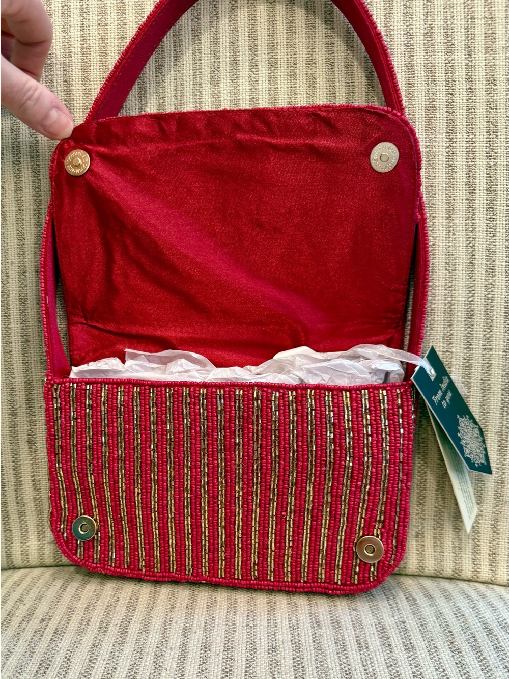 New Made in India Beaded Shoulder Drink Bag - Picture 13 of 16